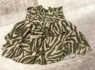 POLLY print ruffle tiered rara skirt LIGHT GREEN