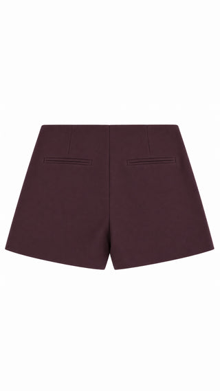 MAE tailored mini skort BURGUNDY/PLUM