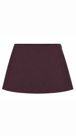 MAE tailored mini skort BURGUNDY/PLUM