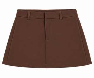 ROMY tailored mini skirt WARM BROWN