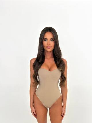 TYLA sculpting cupped bodysuit BEIGE