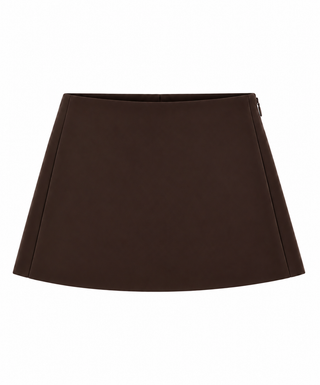 MAE tailored mini skort DARK BROWN