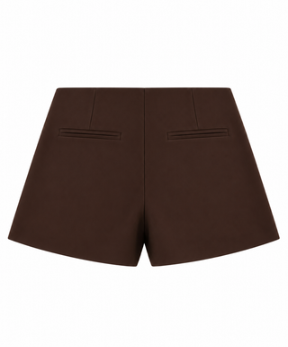 MAE tailored mini skort DARK BROWN