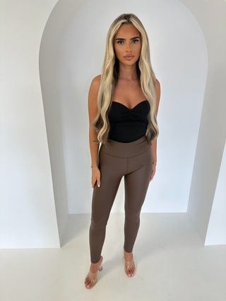 FAYE faux leather leggings BROWN