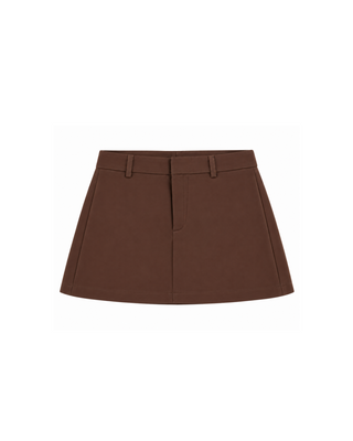 ROMY tailored mini skirt WARM BROWN