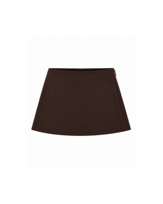 MAE tailored mini skort DARK BROWN